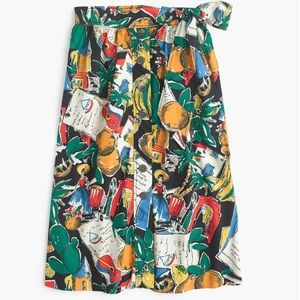J.Crew Multicolor Postcard Tropical Print w/ Tie
